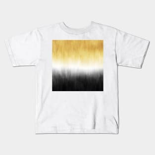 Yellow and Black Painting Brush Strokes Modern Art Kids T-Shirt